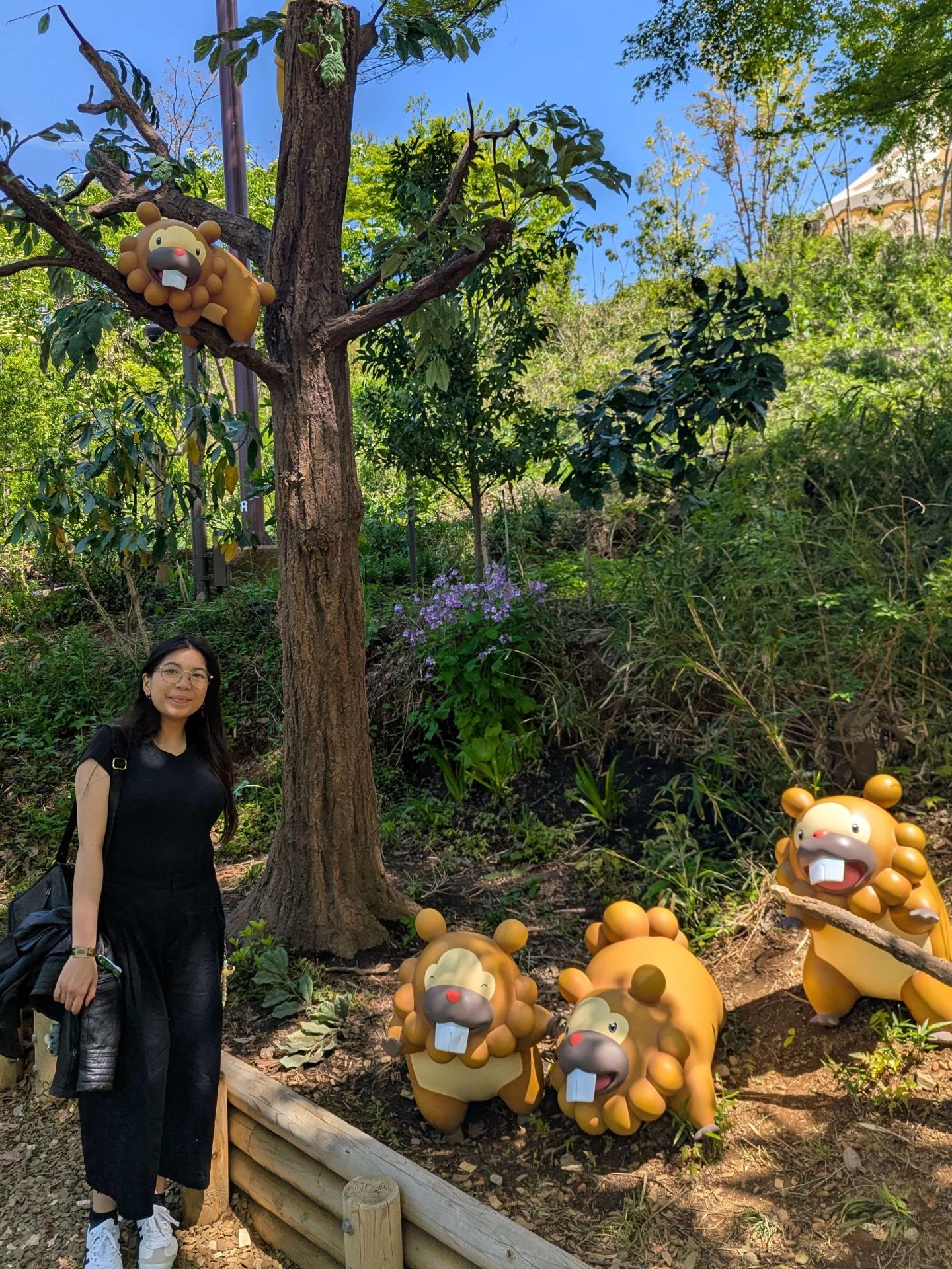 Christina with a colony of Bidoof