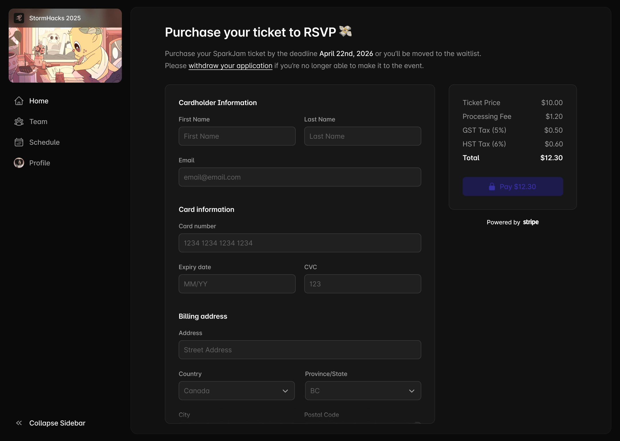 Stripe integration