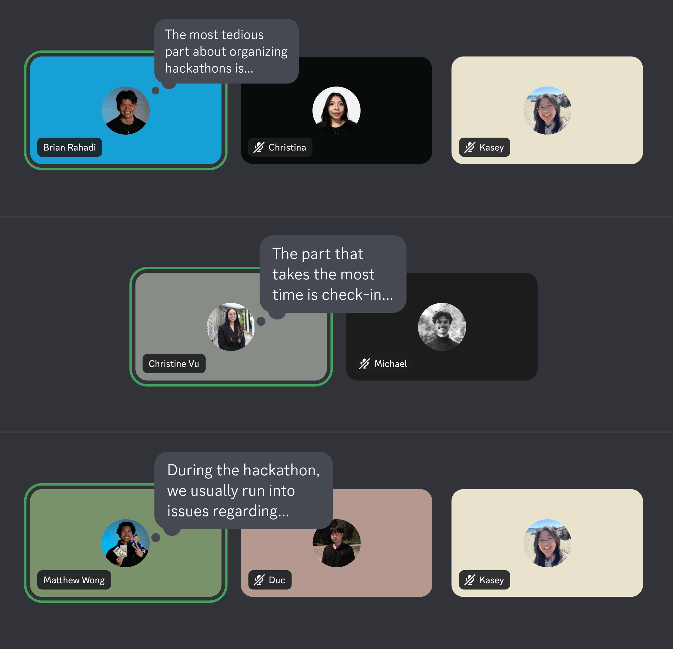 Affinity mapping of organizer and hacker research insights