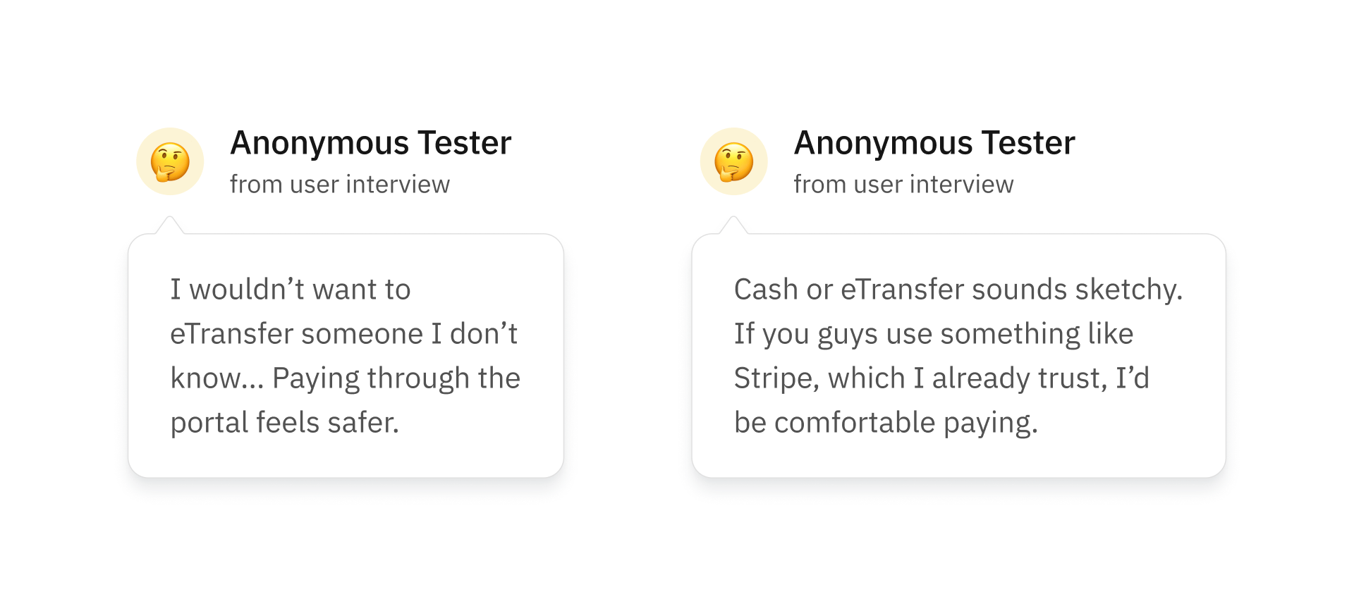 Quotes from our user interviews